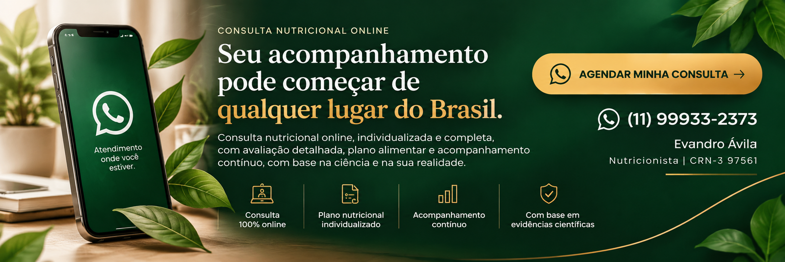 Consulta nutricional online com Evandro Ávila